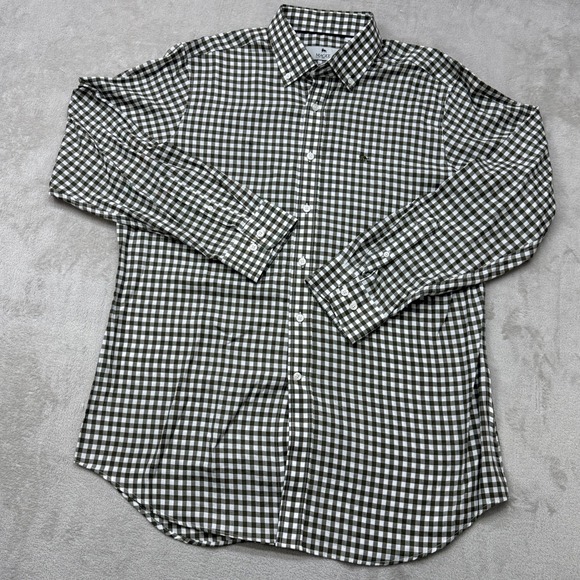 Magee 1866 Other - Magee 1866 Button Down Shirt Men XL Olive Green Gingham Check Cotton Long Sleeve